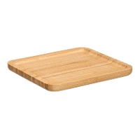 Plateau carré en bambou 20 x 20 cm pour apéritifs