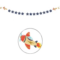 Guirlande de Aviateurs Joyeux Anniversaire - 2,5 m