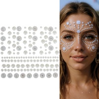 Bijoux adhésifs pour le visage - perles assorties