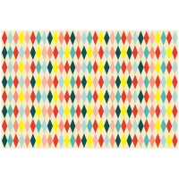 Nappe à motifs de losanges colorés de 1,80 x 1,20 m