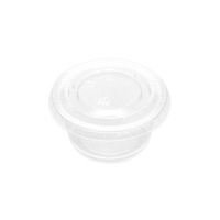 Saucier de 60 ml en plastique transparent avec couvercle - 50 unités