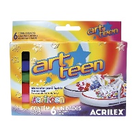 Marqueurs pour textiles - Acrilex - 6 unités