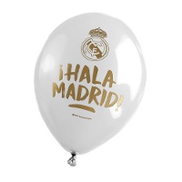 Ballons en latex du Real Madrid de Hala Madrid bleus et blancs - 6 unités