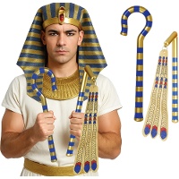 Sceptre et fléau du pharaon égyptien - 2 pièces
