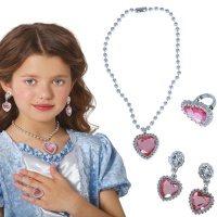 Ensemble de bijoux coeur rose de princesse