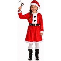 Costume de Mère Noël avec couvre-bottes pour fille