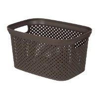 Panier organisateur de salle de bains 23 x 16 x 12,5 cm, marron, avec anses