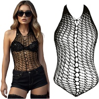 Body en résille noir orné de strass