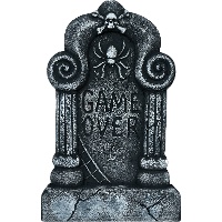 Pierre tombale d'Halloween « Game Over » 42 x 27 cm