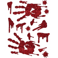 Décoration adhésive de sang avec paillettes de 40 x 30 cm