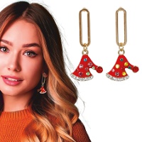 Boucles d'oreilles en forme de bonnet de Père Noël - 1 paire
