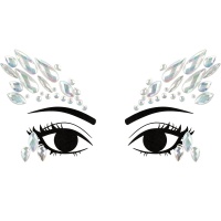 Bijoux adhésifs pour visage avec larmes phosphorescentes en pointe