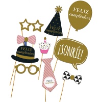 Kit pour photobooth d'anniversaire - 10 unités
