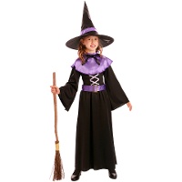 Déguisement de sorcière violet et noir pour fille