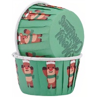 Capsules pour cupcakes de 5 cm avec des rennes de Noël - 50 unités