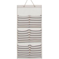 Organisateur d'armoire suspendu de 55 x 26 cm Rayures - 6 poches