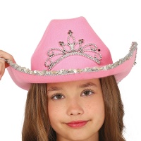 Chapeau de cow?girl rose pour fille