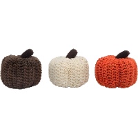 Mini citrouilles en crochet de 9 x 7 cm - 3 unités