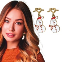 Boucles d'oreilles bonhomme de neige - 1 paire
