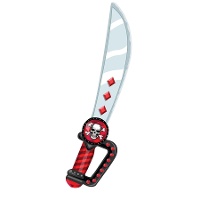 Épée en mousse de pirate avec crâne de 53 cm