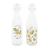 Bouteille 1 L au motif de citrons - 1 unité
