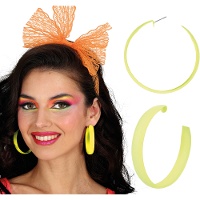 Boucles d'oreilles créoles effet néon - 1 paire