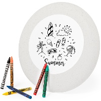 Frisbee à colorier avec des crayons de cire