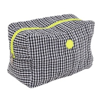 Trousse vichy avec fermeture éclair fluo de 24 x 12 x 16 cm