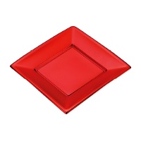 Assiettes carrées métalliques de 17 cm en plastique - 4 unités