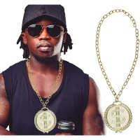 Collier médaillon dollar doré