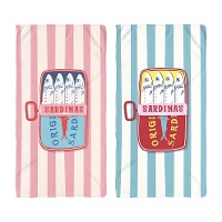 Serviette de plage 170 x 90 cm motif boîte de sardines - 1 unité