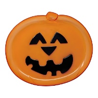Assiette en forme de citrouille orange de 32 x 28 cm
