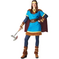 Déguisement de viking bleu pour femme