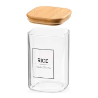 Jarre de 1,2 L en borosilicate avec couvercle en bambou Rice