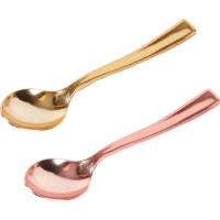 Cuillères en plastique métallisé de 13 cm - 6 unités