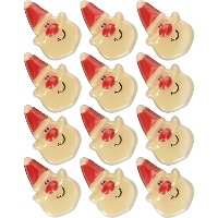 Figurines en chocolat blanc de Père Noël - 12 unités