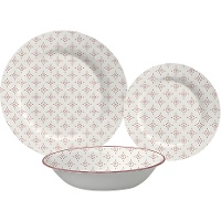 Service de table à motif losanges - 18 pièces