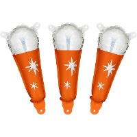 Ballons en forme de microphone orange à effet holographique de 10 x 25 cm - 3 pièces