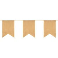 Guirlande de 15 drapeaux en jute - 1 unité