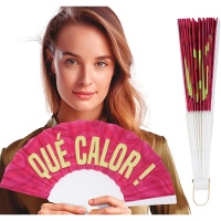 Éventail avec message QUÉ CALOR!
