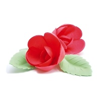 Gaufrettes colorées à la fleur de rose et aux feuilles - Scrapcooking - 4 unités
