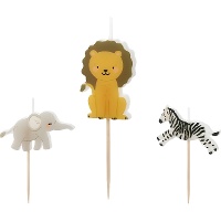 Lot de 3 bougies Safari mix