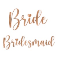Autocollants pour verres de mariage pour la mariée et les demoiselles d'honneur - PartyDeco - 6 pièces