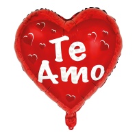 Ballon coeur rouge Je Vous Aime avec des coeurs de 45 cm
