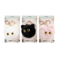Porte-clés en peluche de chat - 1 unité