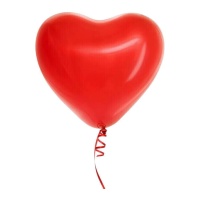 Ballons de latex rouges en forme de coeur de 28 cm - 6 unités