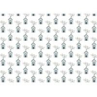 Tissu pour reliure Bateaux et maisons de 32 x 45 cm - Artis decor