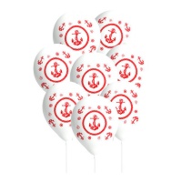 Ballons en latex Anchor Nautic de 27 cm - 8 unités