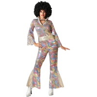 Déguisement de style disco multicolore pour femme