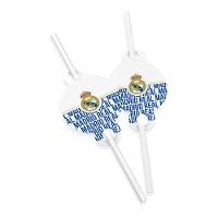 Pailles du Real Madrid avec blason et lettres - 6 unités